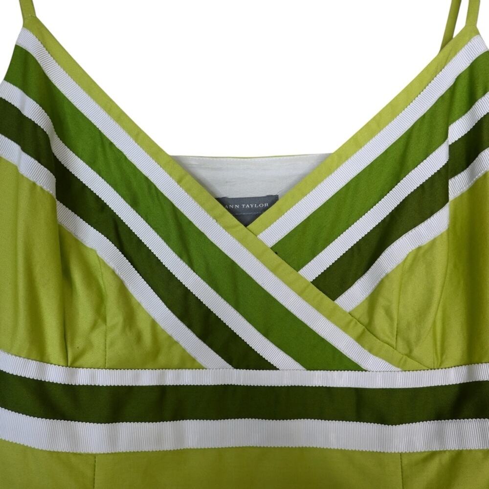 Ann Taylor Womens 8 Striped Spaghetti Strap Lined Dress - Picture 5 of 9